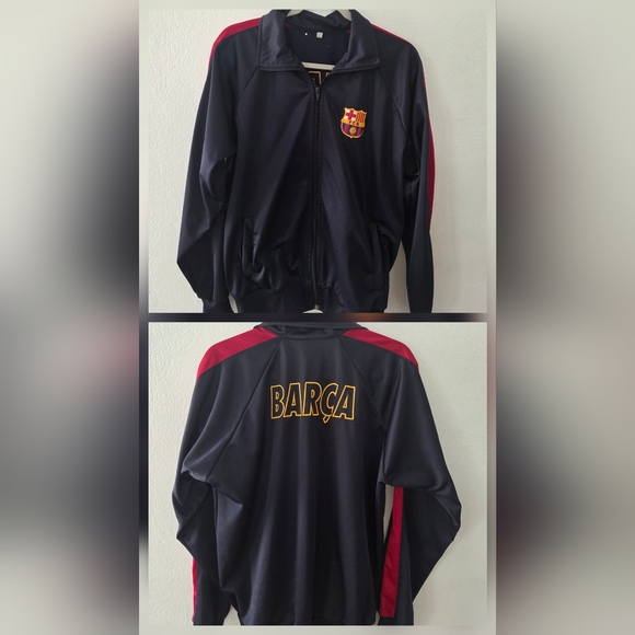 FC Barcelona Black and Red Track Jacket - Picture 1 of 1